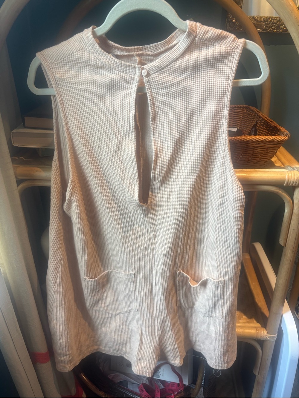 ASOS Sleeveless Waffle Knit Tank Top - Cream - Picture 3 of 3